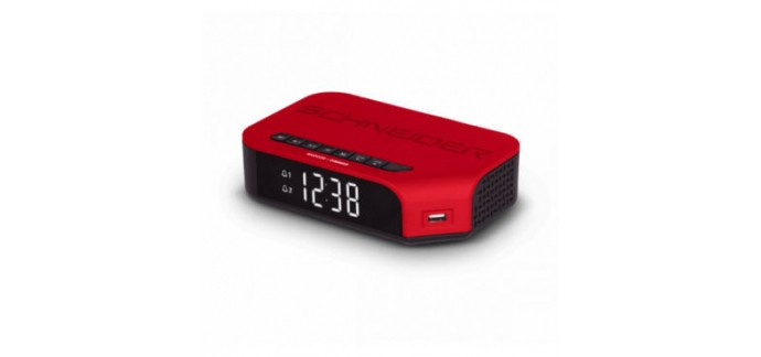 Conforama: Radio réveil Schneider Viva SC310ACL rouge à 16,78€ au lieu de 19,90€