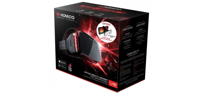 Boulanger: Casque de réalité virtuelle Homido V2 Noir + Casque VR Mini à 49,99€