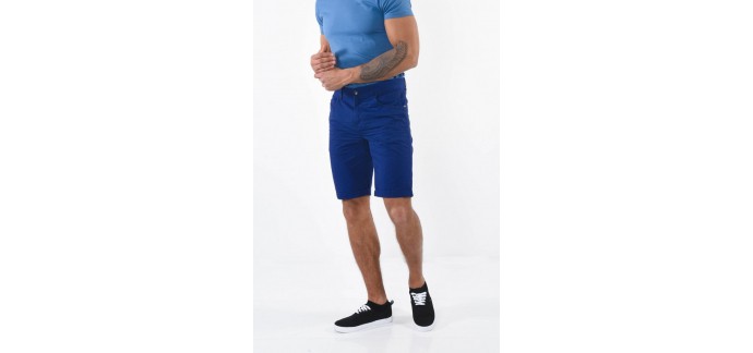 Kaporal Jeans: Short slim homme couleur uni 100% coton au prix de 24,50€ au lieu de 49€