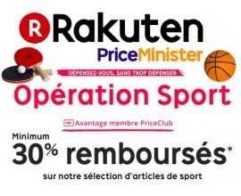 Rakuten: 30% remboursés minimum sur une sélection d'articles de sport