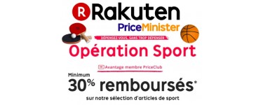 Rakuten: 30% remboursés minimum sur une sélection d'articles de sport
