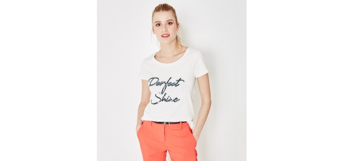 Promod: T-shirt à message femme au prix de 10,46€