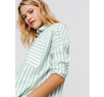 BZB: Chemise femme à rayures vert bleu d'une valeur de 14,99€ au lieu de 29,99€