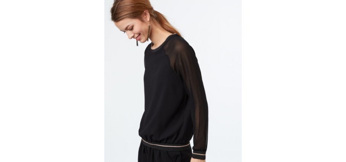 Etam: Top avec manches transparentes noir d'une valeur de 31,49€ au lieu de 44,99€