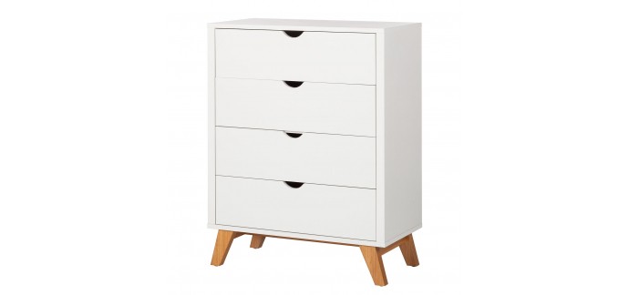 Home24: Commode Brekille II en chêne (Blanc) à 129,99€ 