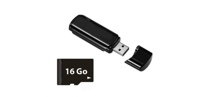 MacWay: Micro Camera espion Clé USB SHOPINNOV 16Go à 44,95€ au lieu de 72,95€