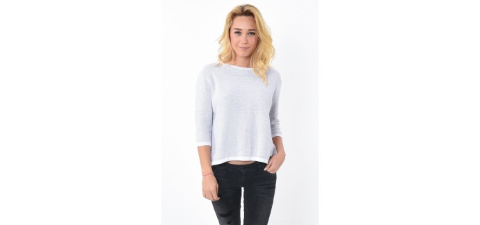 Kaporal Jeans: Pull femme manches 3/4 en maille zippé au dos à 26€ au lieu de 65€