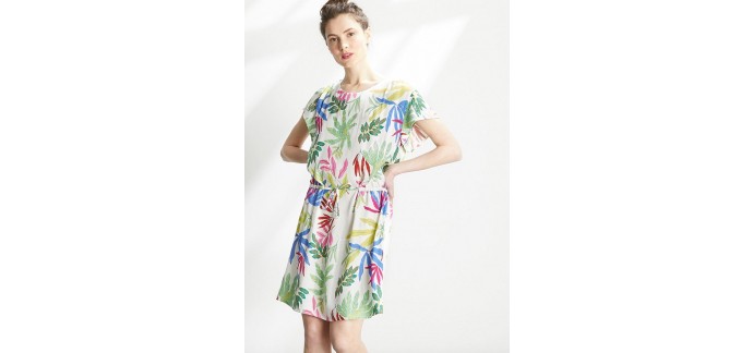 Cyrillus: Robe femme imprimé tropical ceinture à la taille à 89,90€ au lieu de 99,90€