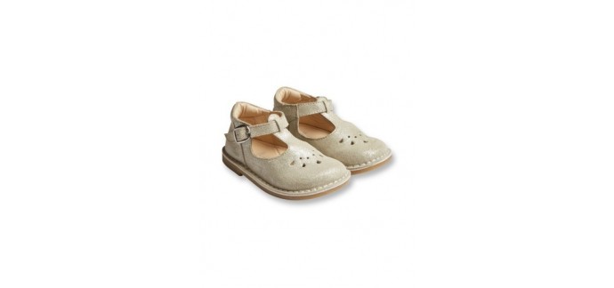 Okaïdi: Salomés en cuir petite fille couleur or au prix de 24,49€ au lieu de 34,99€