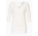 La Halle: T-shirt femme bi-matière manches longues noeud au dos d'une valeur de 11,99€ au lieu de 19,99€