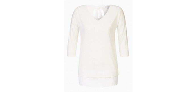 La Halle: T-shirt femme bi-matière manches longues noeud au dos d'une valeur de 11,99€ au lieu de 19,99€