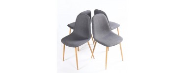 Cdiscount: Lot de 4 chaises en tissu gris anthracite GILDA  à 79,99€ 