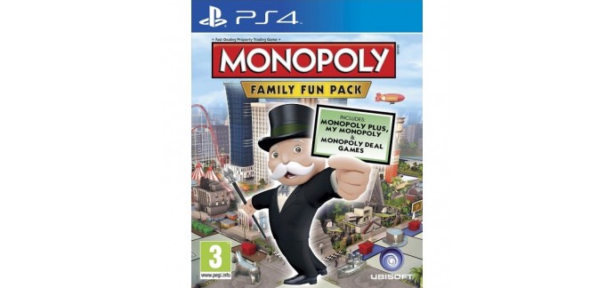 Playstation Store: Jeu PS4 Monopoly Family Fun Pack à 9,99€ au lieu de 29,99€