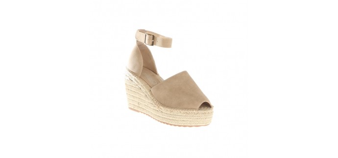 3 Suisses: Espadrilles bout ouvert talon compensé couleur beige d'une valeur de 39,99€ au lieu de 49,99€