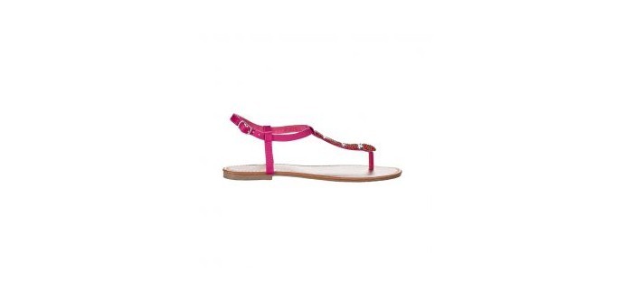 Excedingue: Sandales nus pieds recouvertes de perles fuschia d'une valeur de 4,99€ au lieu de 24,99€