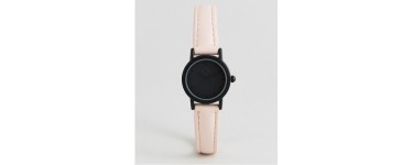 ASOS: Montre femme petit cadran noir bracelet couleur blush au prix de 10,99€ au lieu de 22,99€