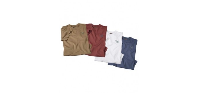 Atlas for Men: Lot de 4 Tee-Shirts Westland à 13,20€ au lieu de 44€