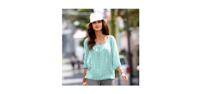 Excedingue: Blouse imprimée pois manches à 8,39€ au lieu de 27,99€