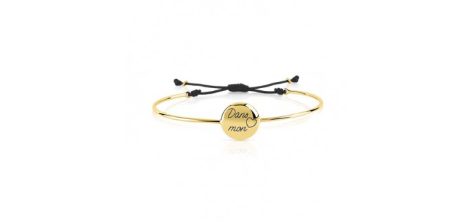MATY: Bracelet or 375 jaune et cordon noir à 122,15€ au lieu de 349€  
