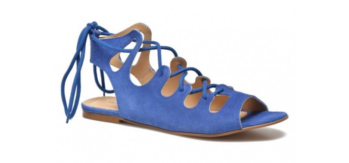 Sarenza: Sandales plates femme en cuir et laçage bleu Georgia Rose  d'une valeur de 34,50€ au lieu de 69€ 