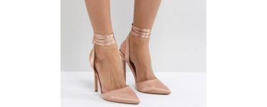 ASOS: Chaussures à talons bout pointu à nouer nude au prix de 28,99€ au lieu de 41,99€