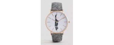 ASOS: Montre avec bracelet en laine exclusivité ASOS - Gris au prix de 22,99€ au lieu de 38,99€