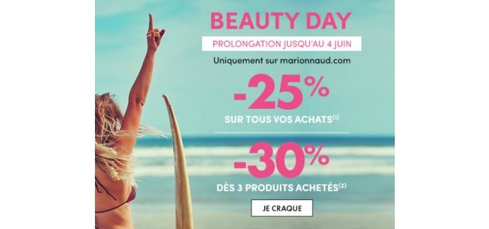 Marionnaud: [Beauty Day] -25% sur tous vos achats & -30% dès 3 produits achetés