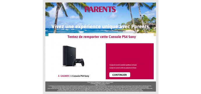 Parents: Tentez de remporter une PS4