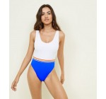 New Look: Blue Rainbow Stripe Waist High Leg Swimsuit à 22,49€ au lieu de 29,99€