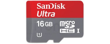 i-Run: Carte memoire - SanDisk Carte MicroSDHC 16GB à 13€ au lieu de 19€