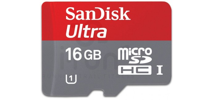 i-Run: Carte memoire - SanDisk Carte MicroSDHC 16GB à 13€ au lieu de 19€