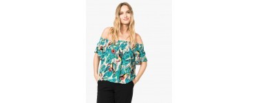 GÉMO: Blouse imprimée à col bateau et manches courtes à 7,99€ au lieu de 12,99