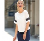 3 Suisses: Tee-shirt femme manches courtes guipure et volants d'une valeur de 11,49€ au lieu de 22,99€