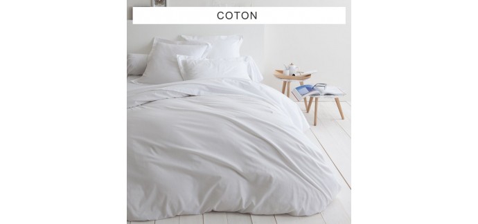 3 Suisses: Housse de couette unie coton Tertio blanc à 17,99€ au lieu de 29,99€