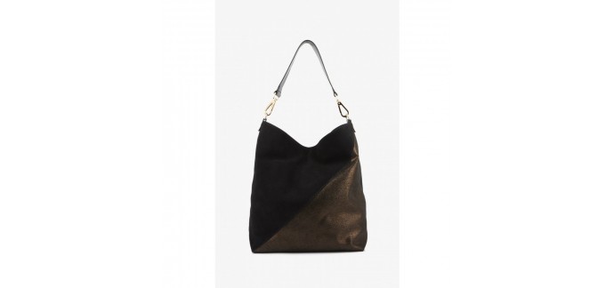 Mellow Yellow: Sac en cuir crepinette noir à -60%
