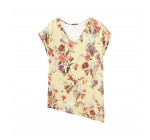 Promod: Tee-shirt asymétrique femme imprimé floral au prix de 7€ au lieu de 19,95€