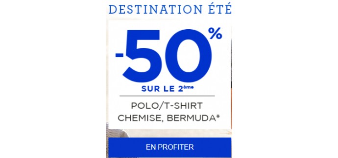 Brice: -50% sur le deuxième polo, t-shirt, chemise ou bermuda