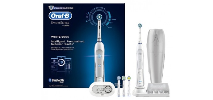 Amazon: Brosse à dents électrique Oral-B Smart Series White 6000 par Braun à 89,99€