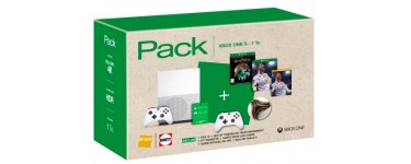 Fnac: Xbox One S 1To + 2e manette + Sea of Thieves + FIFA 18 + Guide + Ballon + Xbox Live 3 mois à  299€