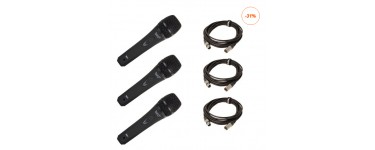 Woodbrass: Microphones dynamiques Bird Instruments 3x  Sm1 + 3x Cables Xlr à 35€ au lieu de 50,70€