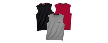 Atlas for Men: Lot de 3 Tee-Shirts Sans manches en jersey Tank Summer d'une valeur de 15,95€ au lieu de 35€