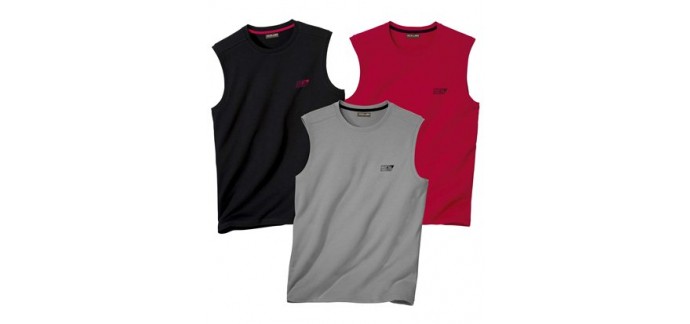 Atlas for Men: Lot de 3 Tee-Shirts Sans manches en jersey Tank Summer d'une valeur de 15,95€ au lieu de 35€