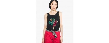 GÉMO: Débardeur femme avec motif oiseau brodé de sequins d'une valeur de 7,99€ au lieu de 12,99€