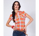 Excedingue: Chemise à carreaux manches courtes esprit cow girl Venca d'une valeur de 6,87€ au lieu de 14,95€