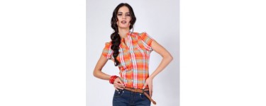 Excedingue: Chemise à carreaux manches courtes esprit cow girl Venca d'une valeur de 6,87€ au lieu de 14,95€