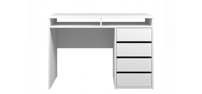 BUT: Bureau droit Best Lak Blanc laqué à 97,99€ au lieu de 129,99€