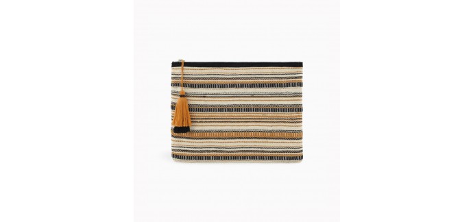 Promod: Pochette femme tissée à rayures ethniques d'une valeur de 7,47€ au lieu de 14,95€