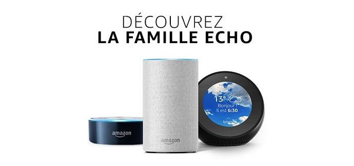 Amazon: -50% sur les enceintes connectées avec l'assistant vocal Alexa Echo, Echo Spot et Echo Dot