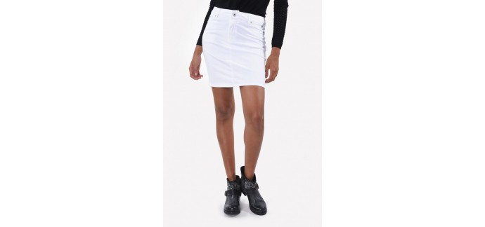 Kaporal Jeans: Jupe crayon femme en denim blanc 5 poches  d'une valeur de 29,50€ au lieu de 59€
