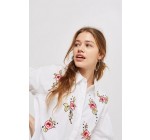 Topshop: Chemise femme manches longues avec broderie florale d'une valeur de 13€ au lieu de 40€